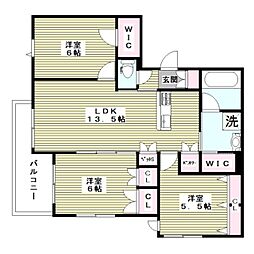 寿ハウス 3階3LDKの間取り