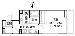 クリエスト 1Kの間取図画像