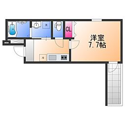 JR阪和線 上野芝駅 徒歩6分の賃貸アパート 1階1Kの間取り