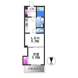 クリエオーレ東山町 3階1LDKの間取り