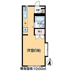東小岩3丁目住宅 1階ワンルームの間取り