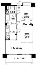 エクセルシオール所沢 2LDKの間取図画像