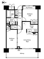 フルーヴ押上 2LDKの間取図画像