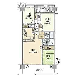 プレイシア 3LDKの間取図画像