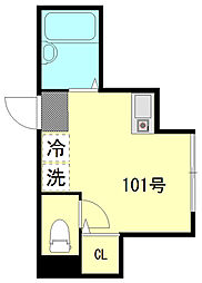 ネオス葛西 1階ワンルームの間取り