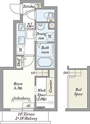 My Style vintage 小岩東 2階1Kの間取り
