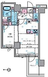 ジェノヴィア四谷三丁目グリーンヴェール 1LDKの間取図画像