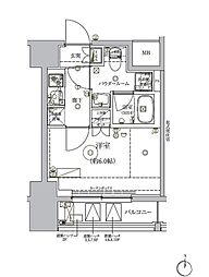 JR横須賀線 西大井駅 徒歩9分の賃貸マンション 2階1Kの間取り
