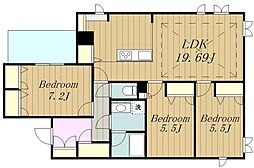 凛樹 2階3LDKの間取り
