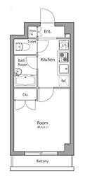 ユナイテットグロー西落合 1Kの間取図画像
