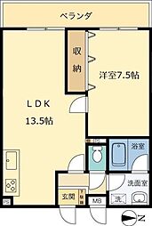 ハウスメモリアル6 1LDKの間取図画像