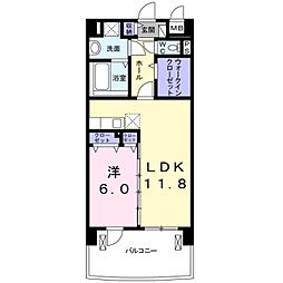 サウスグランパス 4階1LDKの間取り