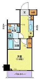 東京メトロ丸ノ内線 新宿御苑前駅 徒歩5分の賃貸マンション 11階1Kの間取り