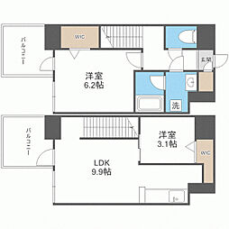 モダンパラッツォ博多駅南AXIA 2LDKの間取図画像