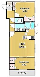 ＳＯＬ ＶＥＲＥＮＡ 1階2LDKの間取り
