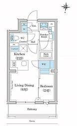 スタイリオ池上ＳＯＵＴＨ 2階1LDKの間取り
