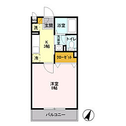 グランドゥール西巣鴨 1階1Kの間取り