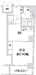 MAKESDESIGN茅場町 1DKの間取図画像