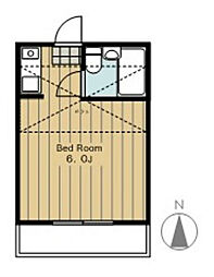 ハートピア相原 2階ワンルームの間取り