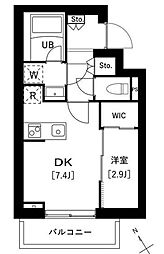 アークマーク南大井 1DKの間取図画像