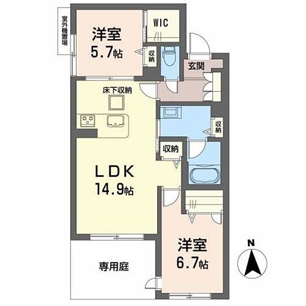 シャーメゾン池ノ内 0102｜京都府京都市中京区西ノ京池ノ内町(賃貸マンション2LDK・1階・63.89㎡)の写真 その2