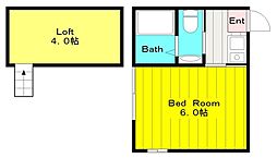 ラステイア 1Kの間取図画像