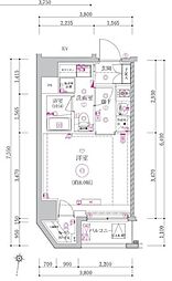 ベルシード森下II 7階1Kの間取り
