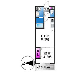 ロイヤルハイツ俊徳道 1LDKの間取図画像