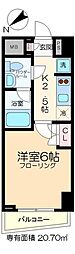 プラウドフラット門前仲町4 1Kの間取図画像