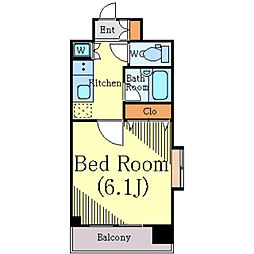 シンシア幡ヶ谷 1Kの間取図画像