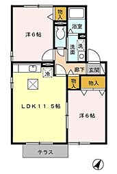 メゾン・アンソレイユ3 2LDKの間取図画像
