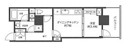 コスモポリス品川 1DKの間取図画像