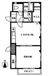 Villa Vicina 1階1LDKの間取り