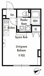 ＧＲＡＮ ＰＡＳＥＯ市谷仲之町 2階ワンルームの間取り