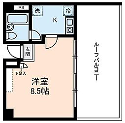 吉川ビル 1Kの間取図画像