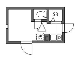 グラード氷川台 1階ワンルームの間取り