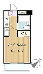エスケイケイビル 2階ワンルームの間取り