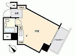 江ノ島サマリーナ ワンルームの間取図画像