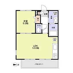 メゾンＫ 3階1LDKの間取り