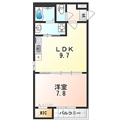 南海泉北線 深井駅 徒歩10分の賃貸アパート 2階1LDKの間取り
