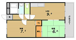 ロイヤルサクラ 2LDKの間取図画像