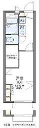レオパレスはなみずき 1Kの間取図画像
