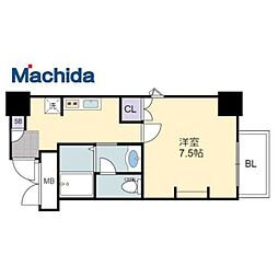 エヌエムスワサント 4階1Kの間取り