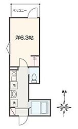 MELLAS入間市IV 1Kの間取図画像