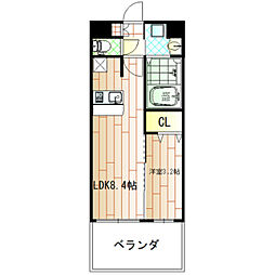 オリエンテム宿院南 1LDKの間取図画像