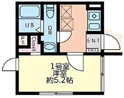 ミレドゥーエ西小山 2階1Kの間取り