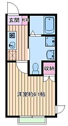 カーサ・ウエスト 1Kの間取図画像