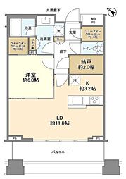 ル・サンク大崎ウィズタワー 1LDKの間取図画像