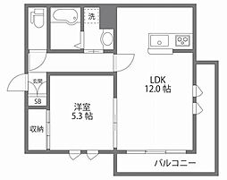 Luceヘーベルメゾン元住吉 1LDKの間取図画像