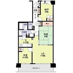 越谷南パークホームズ 2LDKの間取図画像